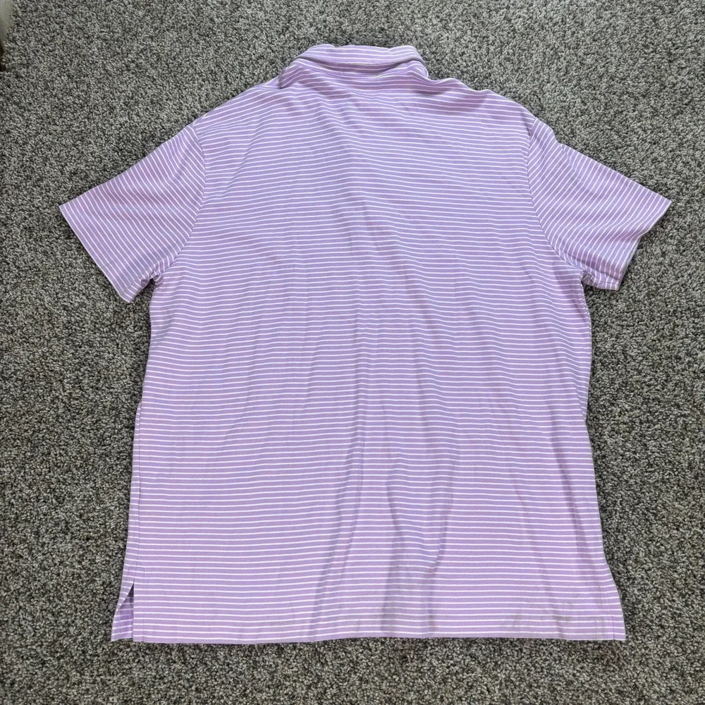 Polo Ralph Lauren Men's XXL Short Sleeve Polo Shirt Purple White Striped Cotton